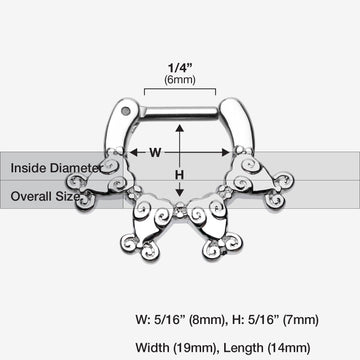 Detail View 1 of Tribal Ingara Septum Clicker-Steel